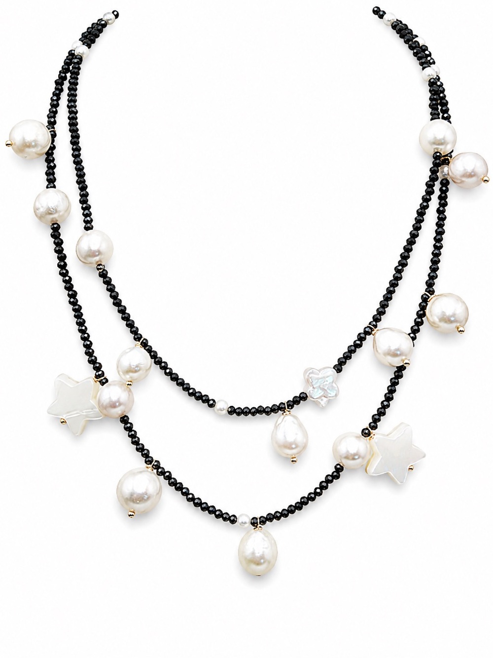 Midnight Stardust Pearl Necklace (#N67)